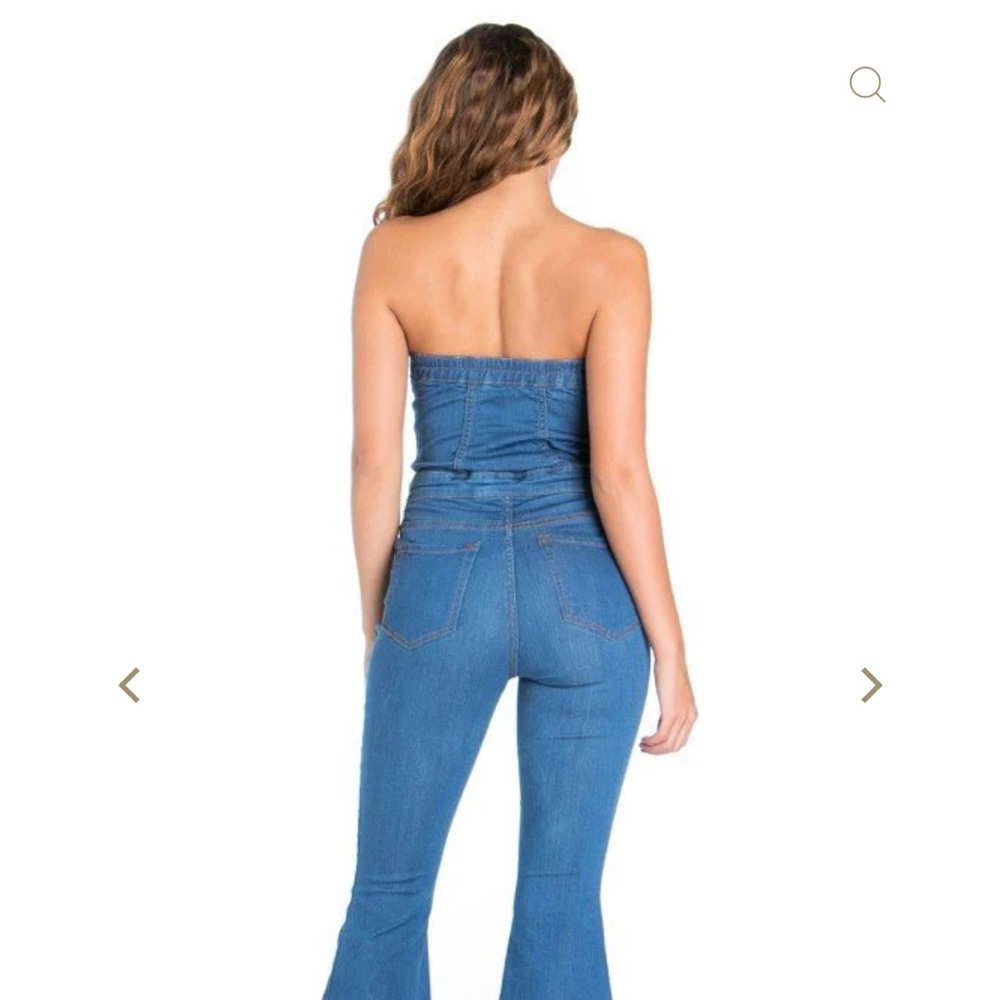 Rita Flare button up strapless jumpsuit ❤️ - Picture 2 of 6